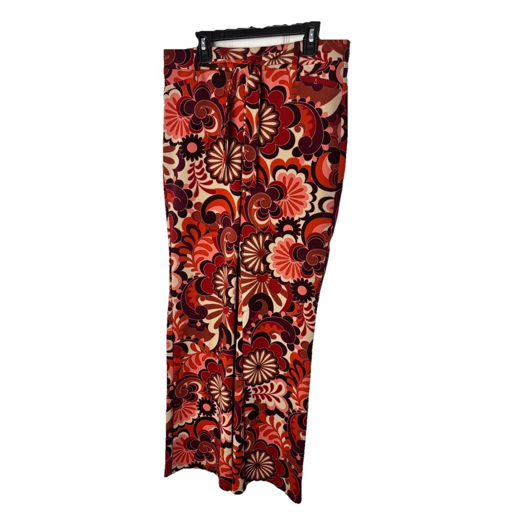 Floral & Ivy Groovy Pants Size Med Flower‎ Power Flare Leg Boho Hippie Vtg Style